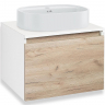 Тумба под раковину Runo Бари 60 00-00001374 подвесная Крафт дуб Белая, купить, цена, заказать, магазин, доставка, скидка, промокод, купить, цена, заказать, магазин, доставка, скидка, промокод