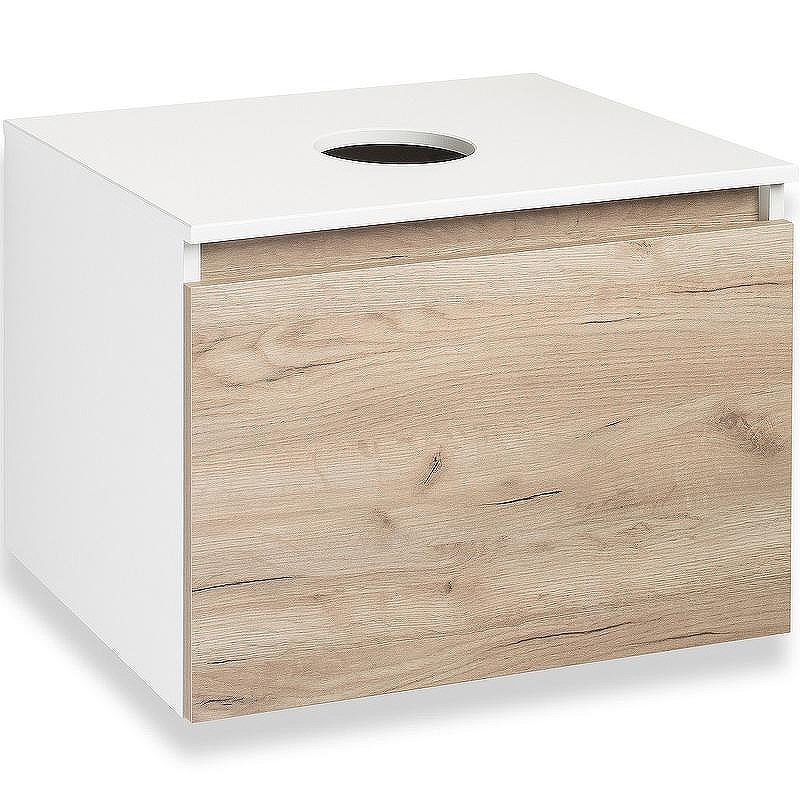 Тумба под раковину Runo Бари 60 00-00001374 подвесная Крафт дуб Белая, купить, цена, заказать, магазин, доставка, скидка, промокод, купить, цена, заказать, магазин, доставка, скидка, промокод