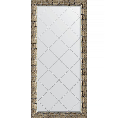 Зеркало Evoform Exclusive-G 135х73 BY 4265 с гравировкой в багетной раме - Серебряный бамбук 73