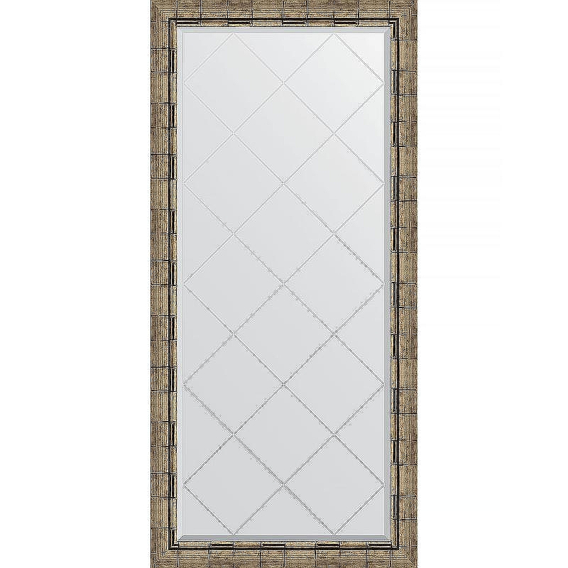 Зеркало Evoform Exclusive-G 135х73 BY 4265 с гравировкой в багетной раме - Серебряный бамбук 73, купить, цена, заказать, магазин, доставка, скидка, промокод, купить, цена, заказать, магазин, доставка, скидка, промокод