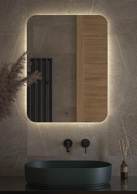 Зеркало Defesto Opti 60x80 DF 2807R с подсветкой 25W-4500К/ИК - выключатель/Нейтральный белый свет