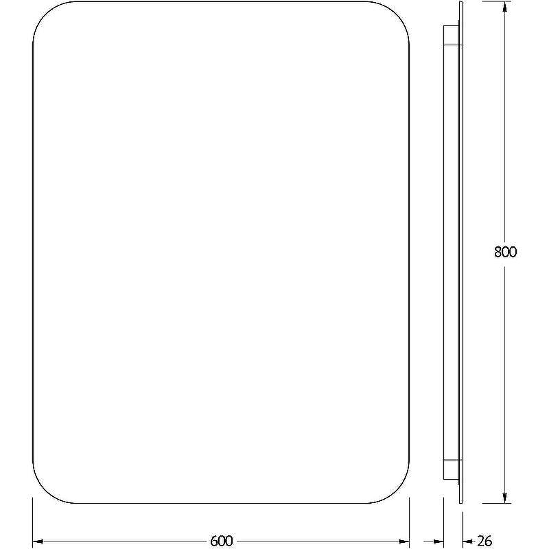 Зеркало Defesto Opti 60x80 DF 2807R с подсветкой 25W-4500К/ИК - выключатель/Нейтральный белый свет, купить, цена, заказать, магазин, доставка, скидка, промокод, купить, цена, заказать, магазин, доставка, скидка, промокод