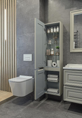 Шкаф пенал Caprigo Ponza 40 L 13550L-030.000.00.20 подвесной Серый матовый