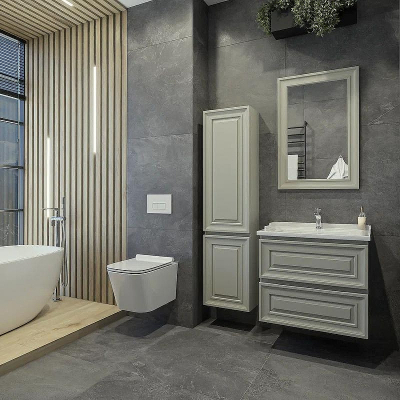 Шкаф пенал Caprigo Ponza 40 L 13550L-030.000.00.20 подвесной Серый матовый