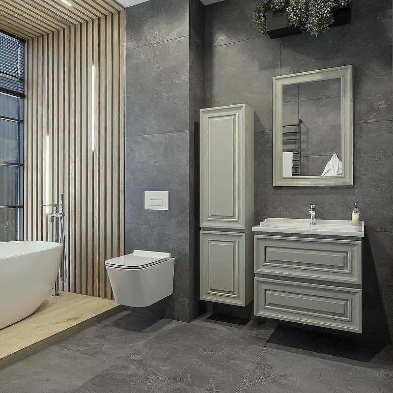 Шкаф пенал Caprigo Ponza 40 L 13550L-030.000.00.20 подвесной Серый матовый, купить, цена, заказать, магазин, доставка, скидка, промокод, купить, цена, заказать, магазин, доставка, скидка, промокод