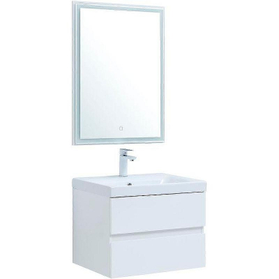 Комплект мебели для ванной Aquanet Беркли 60 306358 подвесной Белый глянец