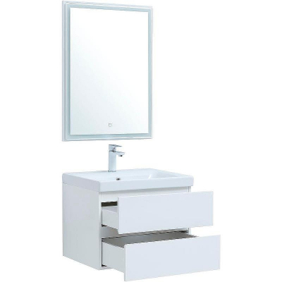 Комплект мебели для ванной Aquanet Беркли 60 306358 подвесной Белый глянец