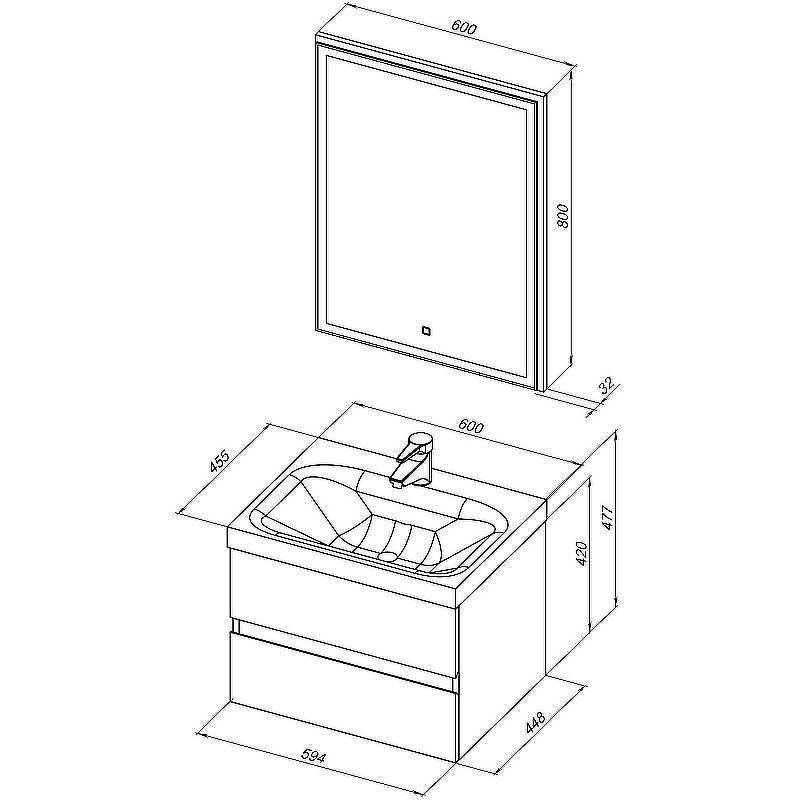 Комплект мебели для ванной Aquanet Беркли 60 306358 подвесной Белый глянец, купить, цена, заказать, магазин, доставка, скидка, промокод, купить, цена, заказать, магазин, доставка, скидка, промокод