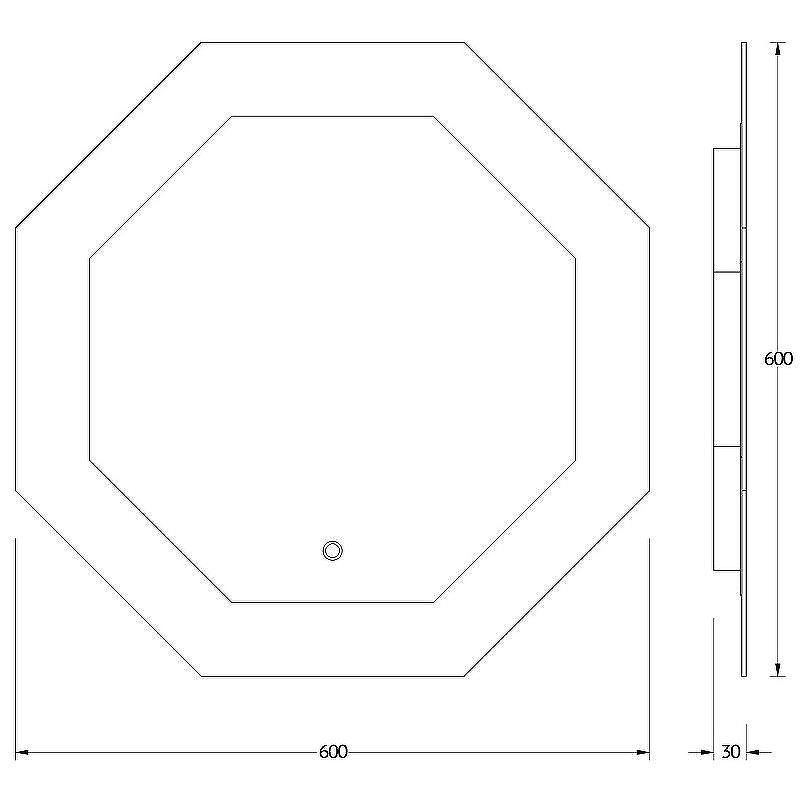 Зеркало Evoform Ledshine 60x60 BY 2603 с подсветкой 19 W - сенсорный выключатель - нейтральный белый свет, купить, цена, заказать, магазин, доставка, скидка, промокод, купить, цена, заказать, магазин, доставка, скидка, промокод