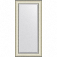 Зеркало Evoform Exclusive 114х54 BY 7453 с фацетом в багетной раме - Белая кожа с хромом 78, купить, цена, заказать, магазин, доставка, скидка, промокод, купить, цена, заказать, магазин, доставка, скидка, промокод