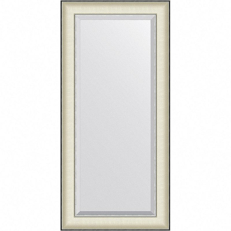 Зеркало Evoform Exclusive 114х54 BY 7453 с фацетом в багетной раме - Белая кожа с хромом 78, купить, цена, заказать, магазин, доставка, скидка, промокод, купить, цена, заказать, магазин, доставка, скидка, промокод