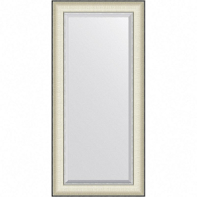 Зеркало Evoform Exclusive 114х54 BY 7453 с фацетом в багетной раме - Белая кожа с хромом 78
