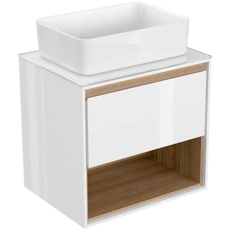 Тумба под раковину Cersanit Louna 60 SP-SZ-LOU60-BL/Wh подвесная Белый глянец дуб Эврика, купить, цена, заказать, магазин, доставка, скидка, промокод, купить, цена, заказать, магазин, доставка, скидка, промокод