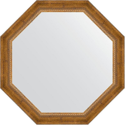 Зеркало Evoform Octagon 73х73 BY 3675 в багетной раме - Состаренная бронза с плетением 70