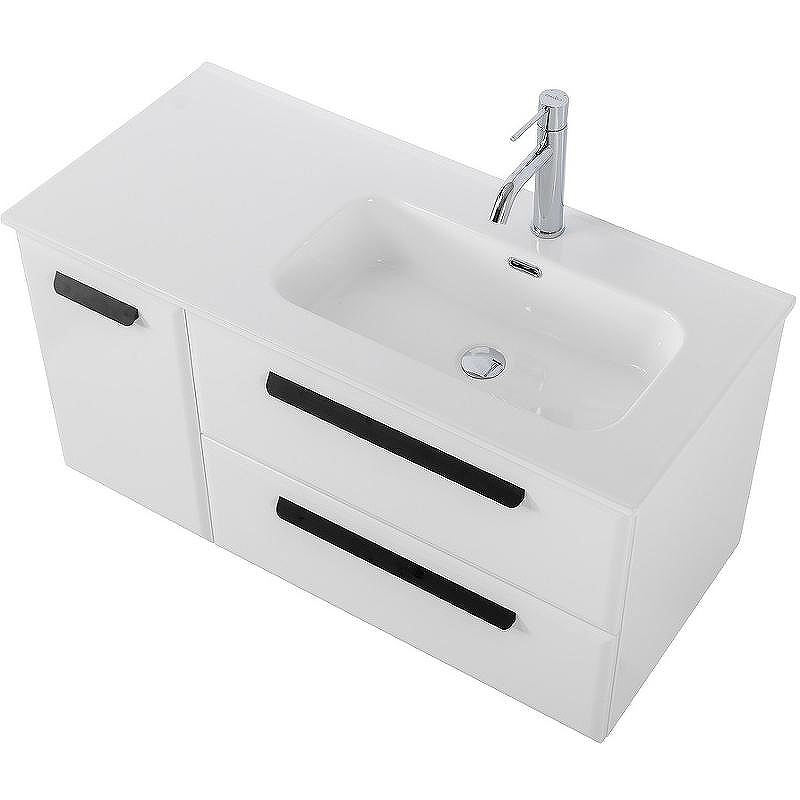 Тумба под раковину Cezares Eco-Cer-N 100 R ECO-CER-N-1000-2C-1A-SO-BL-R подвесная Bianco Lucido без ручек, купить, цена, заказать, магазин, доставка, скидка, промокод, купить, цена, заказать, магазин, доставка, скидка, промокод