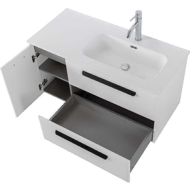 Тумба под раковину Cezares Eco-Cer-N 100 R ECO-CER-N-1000-2C-1A-SO-BL-R подвесная Bianco Lucido без ручек, купить, цена, заказать, магазин, доставка, скидка, промокод, купить, цена, заказать, магазин, доставка, скидка, промокод