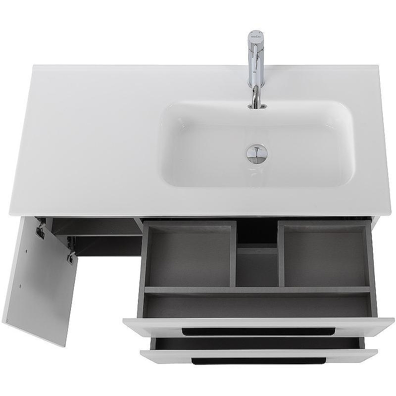 Тумба под раковину Cezares Eco-Cer-N 100 R ECO-CER-N-1000-2C-1A-SO-BL-R подвесная Bianco Lucido без ручек, купить, цена, заказать, магазин, доставка, скидка, промокод, купить, цена, заказать, магазин, доставка, скидка, промокод