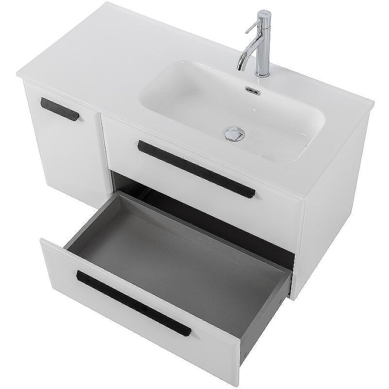 Тумба под раковину Cezares Eco-Cer-N 100 R ECO-CER-N-1000-2C-1A-SO-BL-R подвесная Bianco Lucido без ручек, купить, цена, заказать, магазин, доставка, скидка, промокод, купить, цена, заказать, магазин, доставка, скидка, промокод