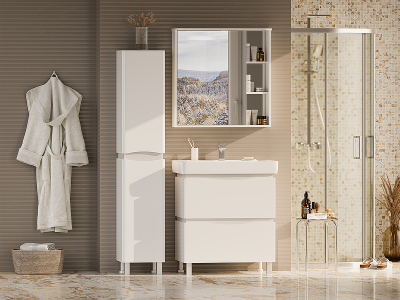 Зеркальный шкаф Misty Венера 80 L П-Внр04080-01СвЛ с подсветкой Белый