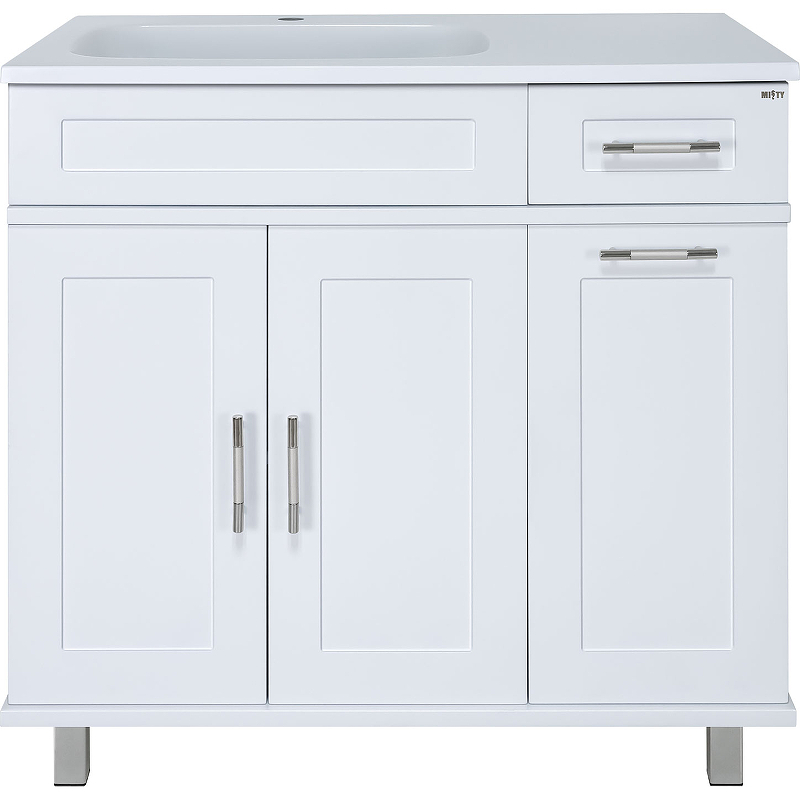 Тумба с раковиной Misty Купер 90 УТ000011591 с бельевой корзиной Белая, купить, цена, заказать, магазин, доставка, скидка, промокод, купить, цена, заказать, магазин, доставка, скидка, промокод