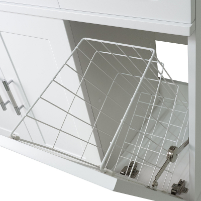 Тумба с раковиной Misty Купер 90 УТ000011591 с бельевой корзиной Белая