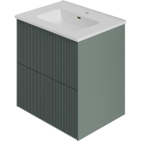 Тумба под раковину La Fenice Terra Twin 60 FNC-01-TER-G-60-2 подвесная Серо-зеленая, купить, цена, заказать, магазин, доставка, скидка, промокод, купить, цена, заказать, магазин, доставка, скидка, промокод