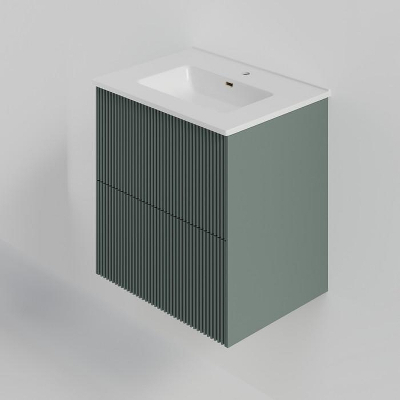 Тумба под раковину La Fenice Terra Twin 60 FNC-01-TER-G-60-2 подвесная Серо-зеленая