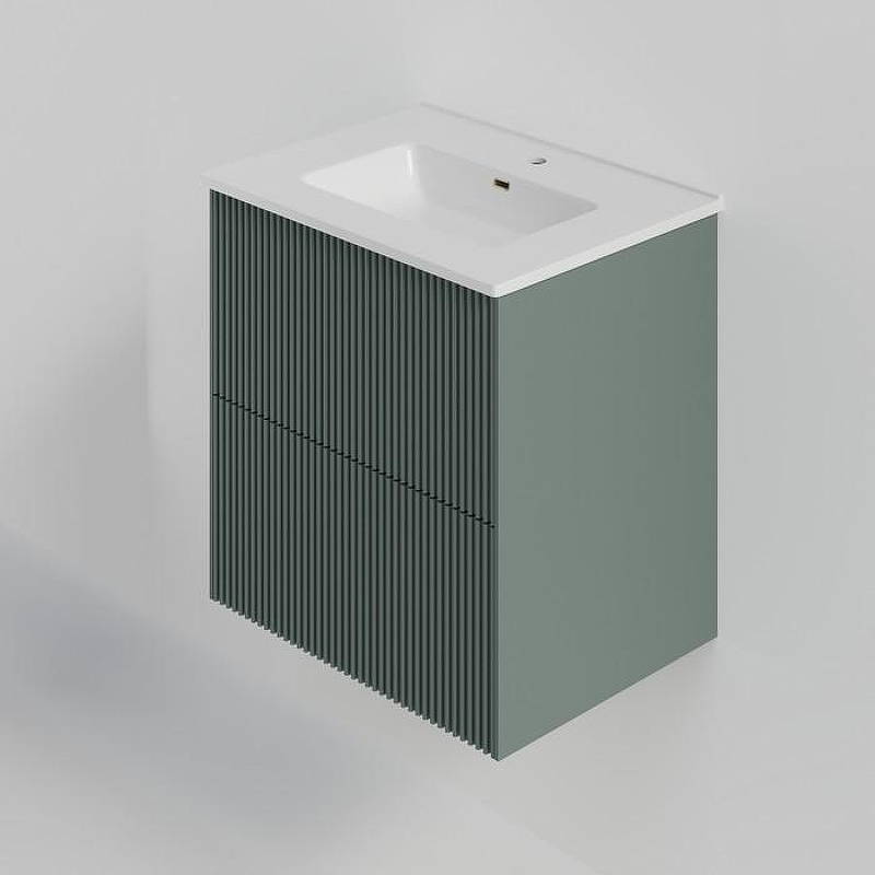 Тумба под раковину La Fenice Terra Twin 60 FNC-01-TER-G-60-2 подвесная Серо-зеленая, купить, цена, заказать, магазин, доставка, скидка, промокод, купить, цена, заказать, магазин, доставка, скидка, промокод