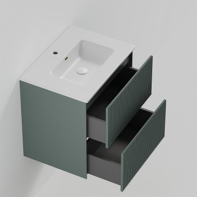 Тумба под раковину La Fenice Terra Twin 60 FNC-01-TER-G-60-2 подвесная Серо-зеленая