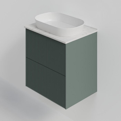 Тумба под раковину La Fenice Terra Twin 60 FNC-01-TER-G-60-2 подвесная Серо-зеленая