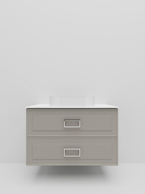 Тумба под раковину La Fenice Cubo Twin 100 FNC-01-CUB-C-100-2 подвесная Бежевая матовая