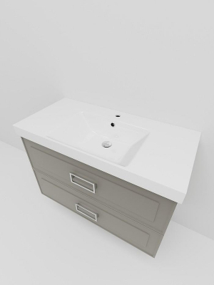 Тумба под раковину La Fenice Cubo Twin 100 FNC-01-CUB-C-100-2 подвесная Бежевая матовая