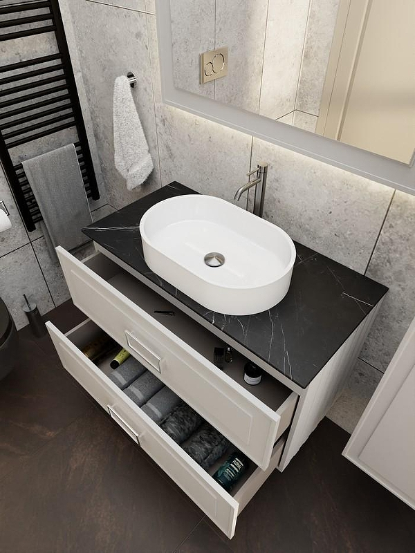 Тумба под раковину La Fenice Cubo Twin 100 FNC-01-CUB-C-100-2 подвесная Бежевая матовая, купить, цена, заказать, магазин, доставка, скидка, промокод, купить, цена, заказать, магазин, доставка, скидка, промокод