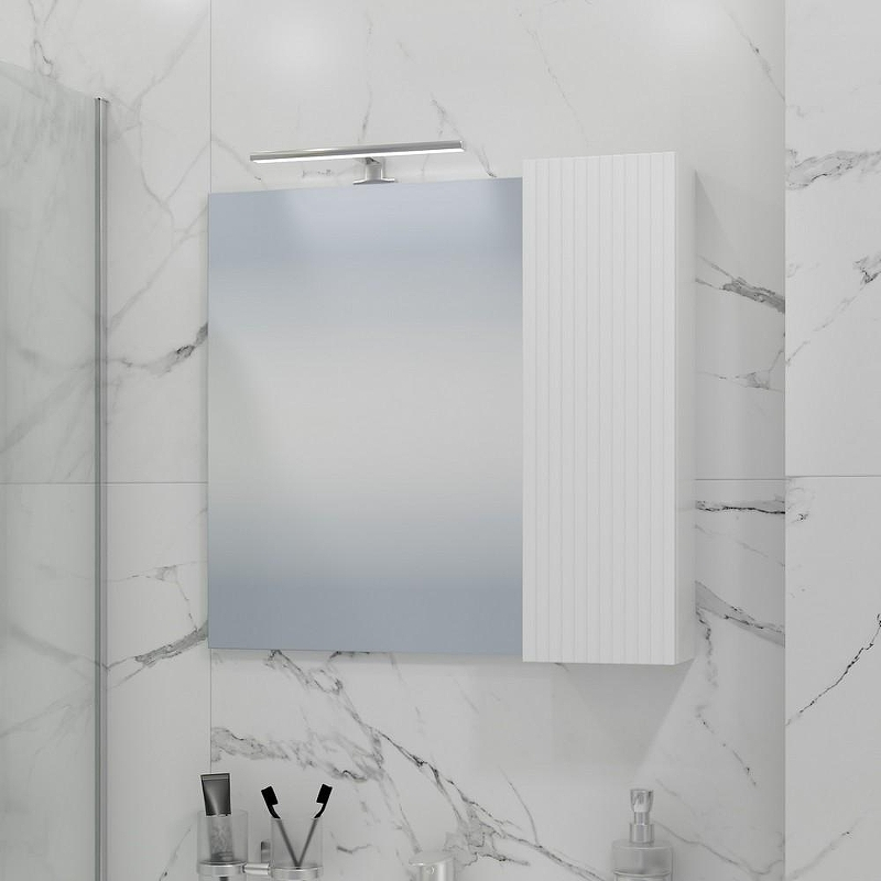 Зеркало со шкафом СанТа Альтаир 70 700500 с подсветкой Белый глянец, купить, цена, заказать, магазин, доставка, скидка, промокод, купить, цена, заказать, магазин, доставка, скидка, промокод