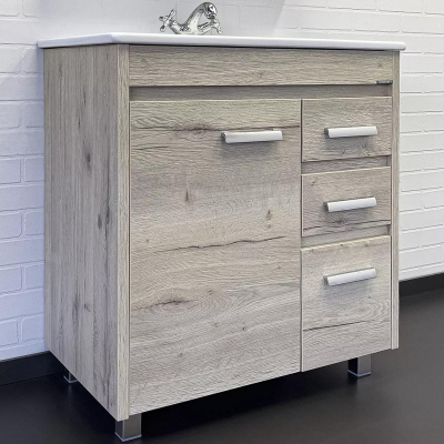 Тумба с раковиной Comforty Марио 75 00-00016096 Дуб дымчатый