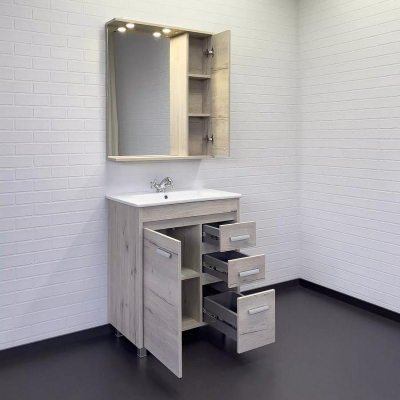 Тумба с раковиной Comforty Марио 75 00-00016096 Дуб дымчатый