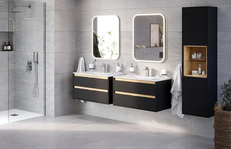 Шкаф пенал Excellent Tuto 40 MLEX.0201.400.BKBL подвесной Черный матовый Дуб, купить, цена, заказать, магазин, доставка, скидка, промокод, купить, цена, заказать, магазин, доставка, скидка, промокод