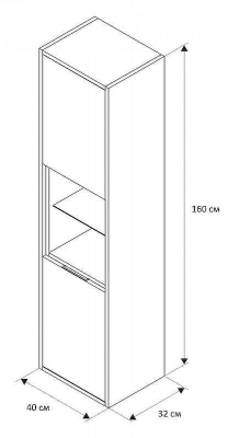 Шкаф пенал Excellent Tuto 40 MLEX.0201.400.BKBL подвесной Черный матовый Дуб