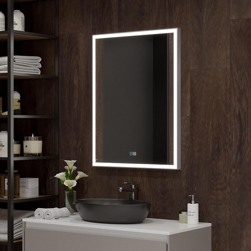 Зеркало Misty Веритате 60 ВЕР-02-60/80-14 с подсветкой с сенсорным выключателем и подогревом, купить, цена, заказать, магазин, доставка, скидка, промокод, купить, цена, заказать, магазин, доставка, скидка, промокод