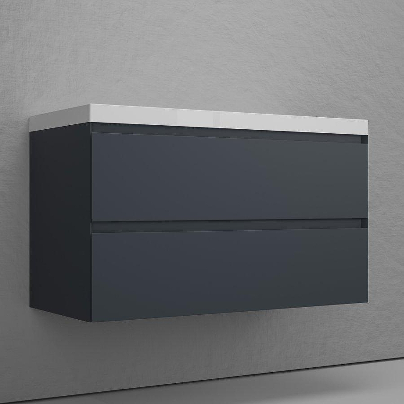 Тумба под раковину Style Line Манхэттен 100 ЛС-00002357 подвесная цвет Графит, купить, цена, заказать, магазин, доставка, скидка, промокод, купить, цена, заказать, магазин, доставка, скидка, промокод