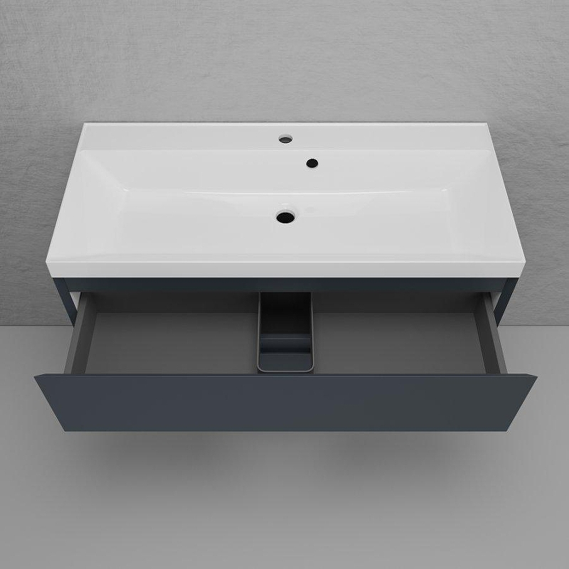 Тумба под раковину Style Line Манхэттен 100 ЛС-00002357 подвесная цвет Графит, купить, цена, заказать, магазин, доставка, скидка, промокод, купить, цена, заказать, магазин, доставка, скидка, промокод