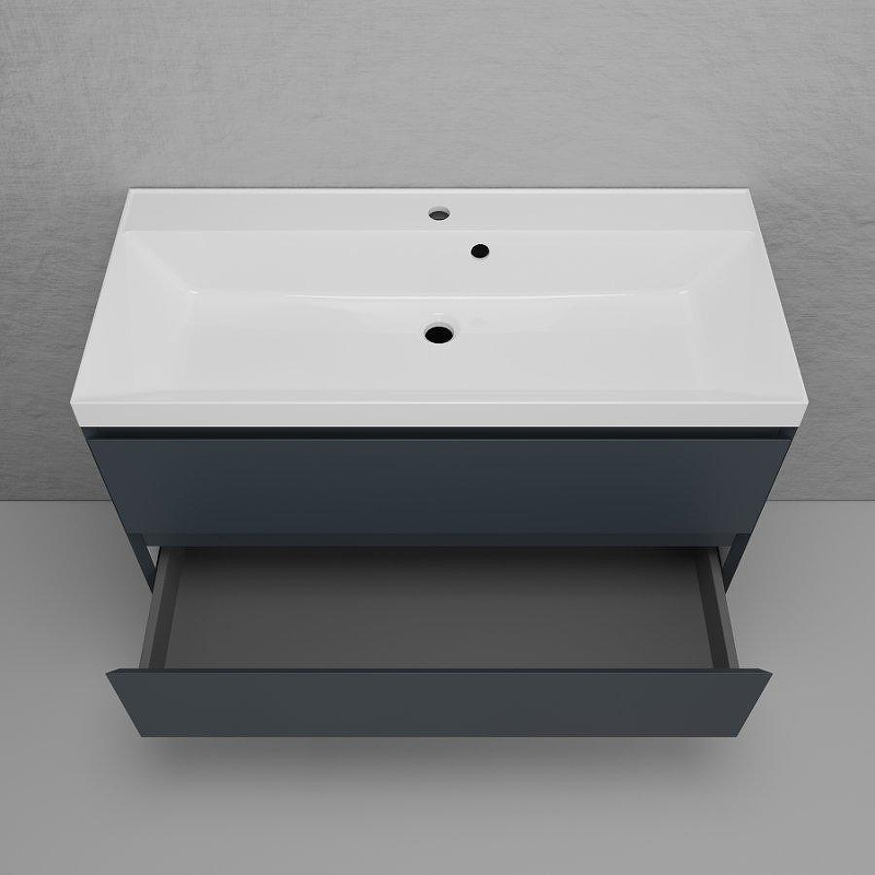 Тумба под раковину Style Line Манхэттен 100 ЛС-00002357 подвесная цвет Графит, купить, цена, заказать, магазин, доставка, скидка, промокод, купить, цена, заказать, магазин, доставка, скидка, промокод