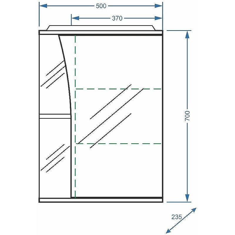 Зеркальный шкаф Stella Polar Волна Винчи 50 SP-00000034 с подсветкой Белый, купить, цена, заказать, магазин, доставка, скидка, промокод, купить, цена, заказать, магазин, доставка, скидка, промокод