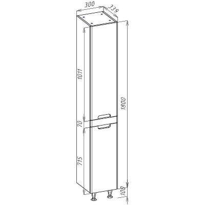 Шкаф пенал Bellezza Грейс 30 R 4620802661016 Белый