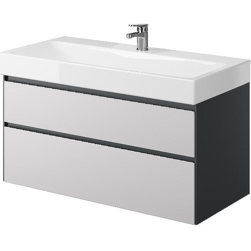 Тумба под раковину Creto Amelia 100 14-1079G подвесная Антрацит Белый матовый, купить, цена, заказать, магазин, доставка, скидка, промокод, купить, цена, заказать, магазин, доставка, скидка, промокод