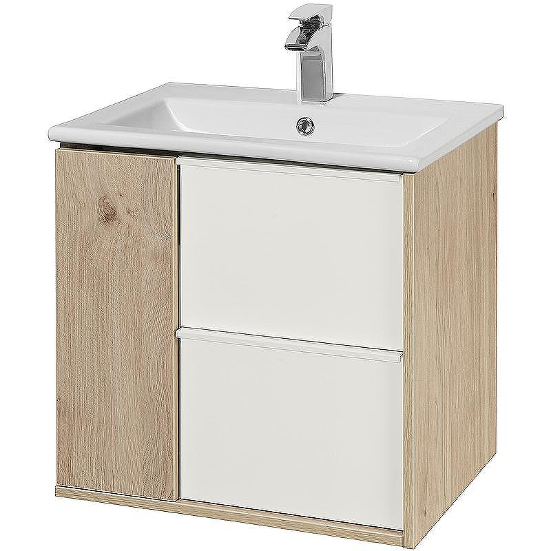 Тумба под раковину Aquaton Бостон 60 1A252501BN010 подвесная Дуб эврика Белый, купить, цена, заказать, магазин, доставка, скидка, промокод, купить, цена, заказать, магазин, доставка, скидка, промокод