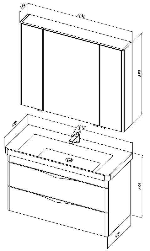Зеркальный шкаф Aquanet Орлеан 105 L 183078 Белый, купить, цена, заказать, магазин, доставка, скидка, промокод, купить, цена, заказать, магазин, доставка, скидка, промокод
