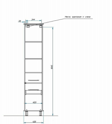 Шкаф пенал Эстет Bali Classic 42 R ФР-00002158 Белый