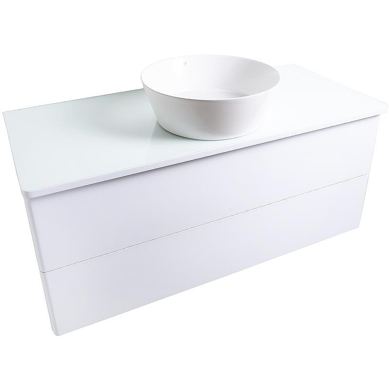 Тумба с раковиной Orange Otto 100 Ot-100TuGLASS+B08-360W подвесная Белый глянец, купить, цена, заказать, магазин, доставка, скидка, промокод, купить, цена, заказать, магазин, доставка, скидка, промокод