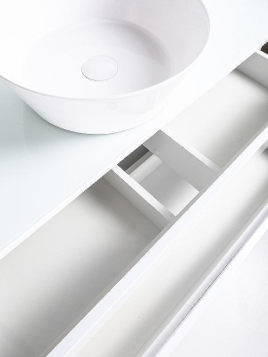 Тумба с раковиной Orange Otto 100 Ot-100TuGLASS+B08-360W подвесная Белый глянец